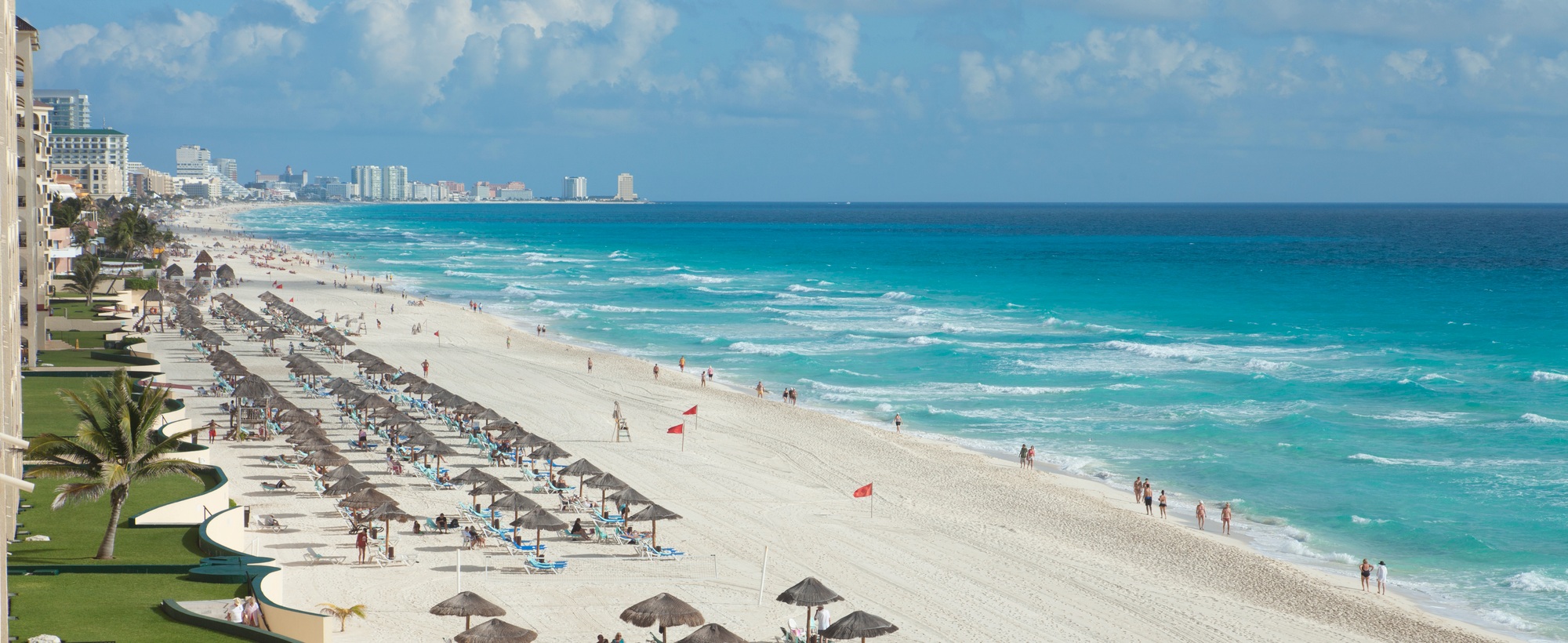 High Angle View of the Beach in Cancun Mexico